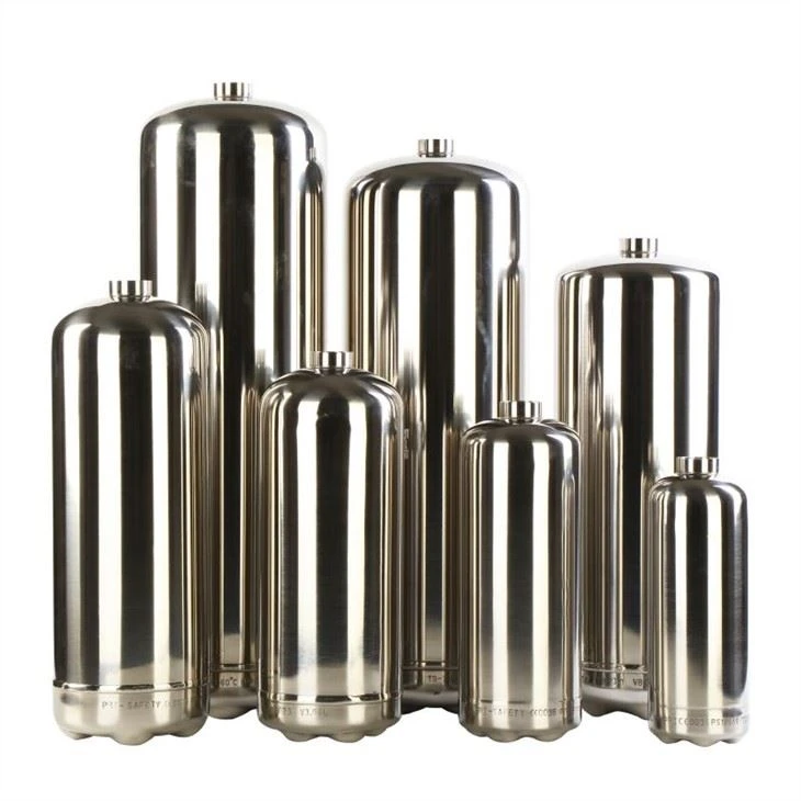 Cilindro estintore in acciaio inox lucido